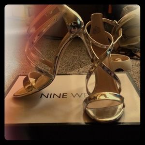 Nine west silver high heels